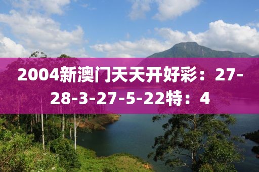 2004新澳门天天开好彩：27-28-3-27-5-22特：4