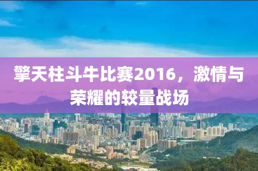 擎天柱斗牛比赛2016，激情与荣耀的较量战场