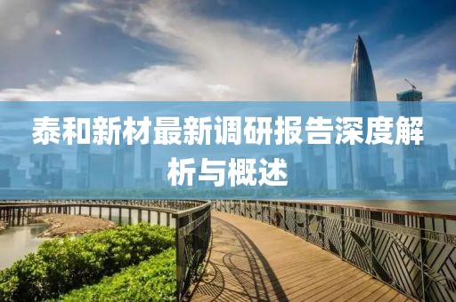 泰和新材最新调研报告深度解析与概述