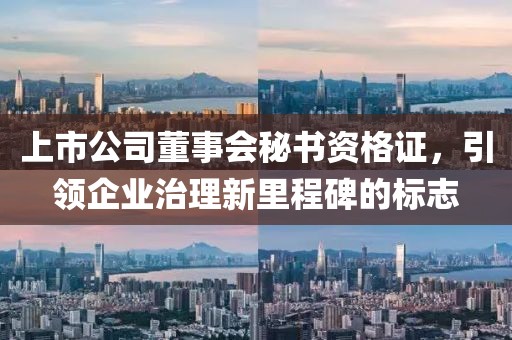 上市公司董事会秘书资格证，引领企业治理新里程碑的标志