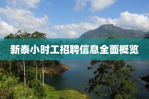 新泰小时工招聘信息全面概览