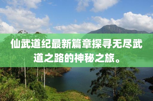 仙武道纪最新篇章探寻无尽武道之路的神秘之旅。