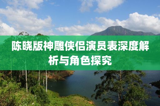 陈晓版神雕侠侣演员表深度解析与角色探究