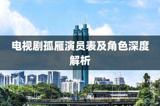 电视剧孤雁演员表及角色深度解析