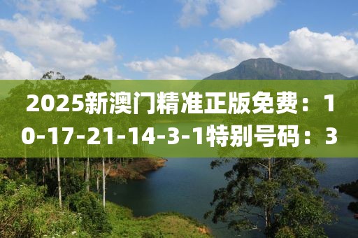 2025新澳门精准正版免费：10-17-21-14-3-1特别号码：3