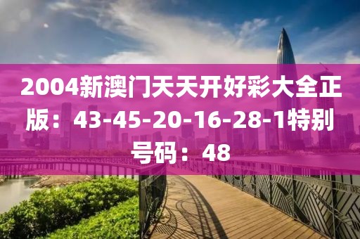 2004新澳门天天开好彩大全正版：43-45-20-16-28-1特别号码：48